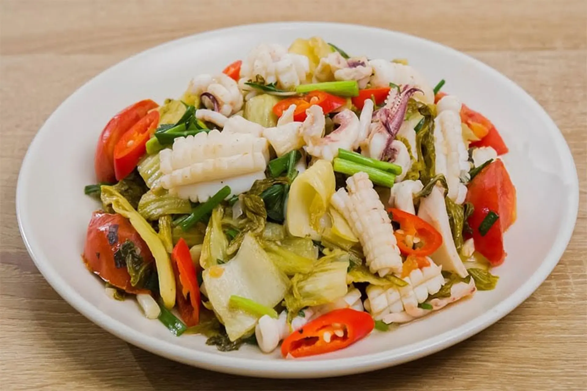 Mực Xào Chua Ngọt - Dưa Cải