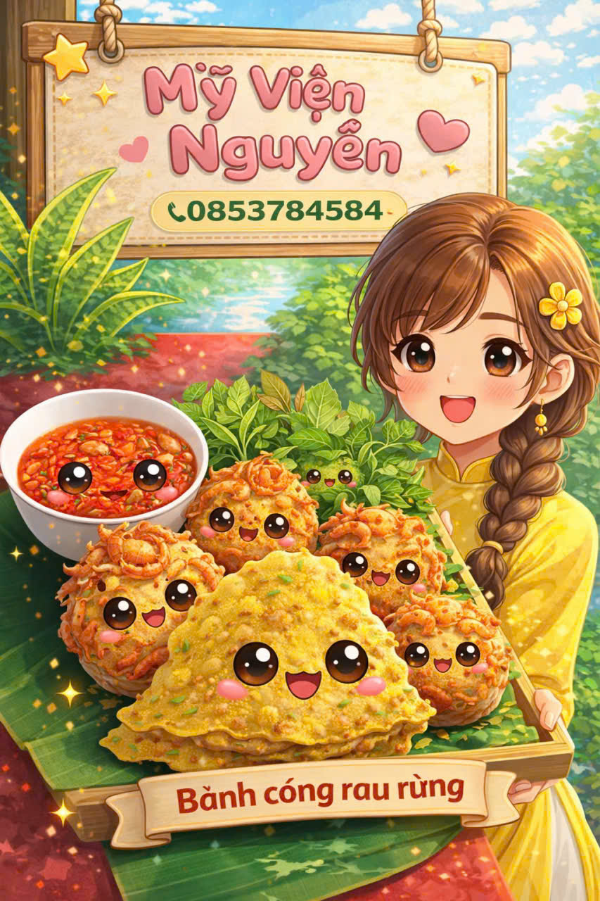 Bánh xèo rau rừng